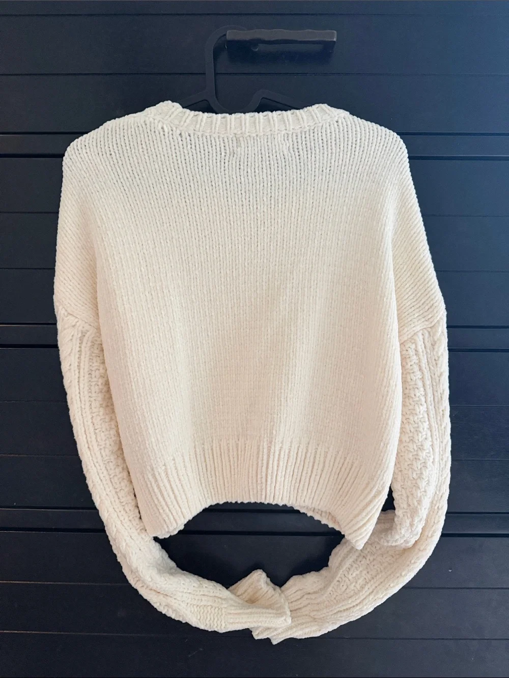 Urban Outfitters Ivory Cable Bobble Crewneck Sweater